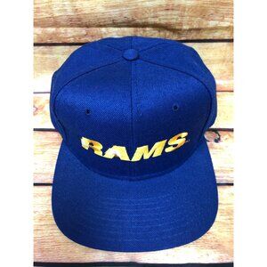 NOS Vintage New Era Pro Model LA Los Angeles RAMS Blue Snapback Hat Cap (b33)